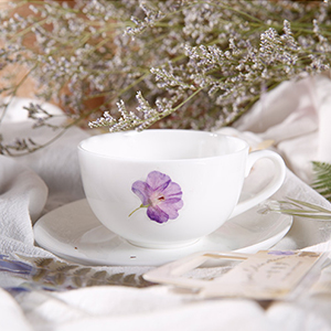 flower stickers on coffee cup