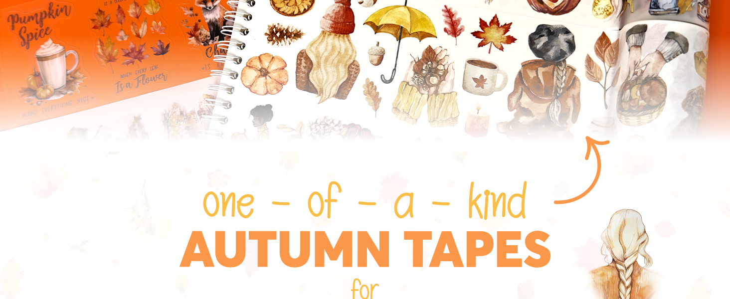 one-of-a-kind autumn tapes for stationery lovers